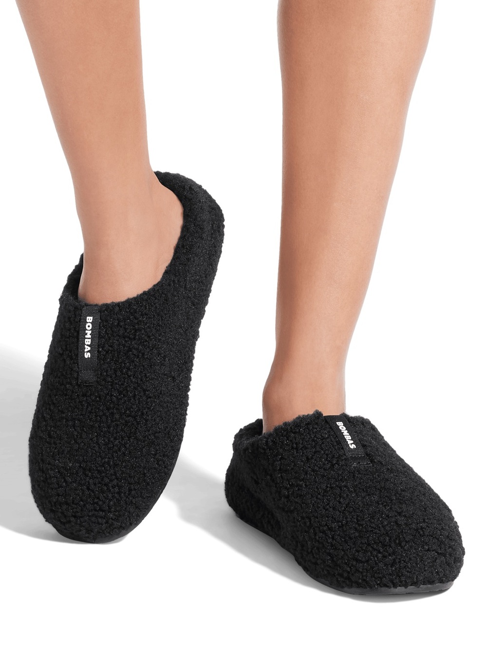 Bombas Men's Sunday Slipper EUC size 10 teddy fluffy loafers black lounge